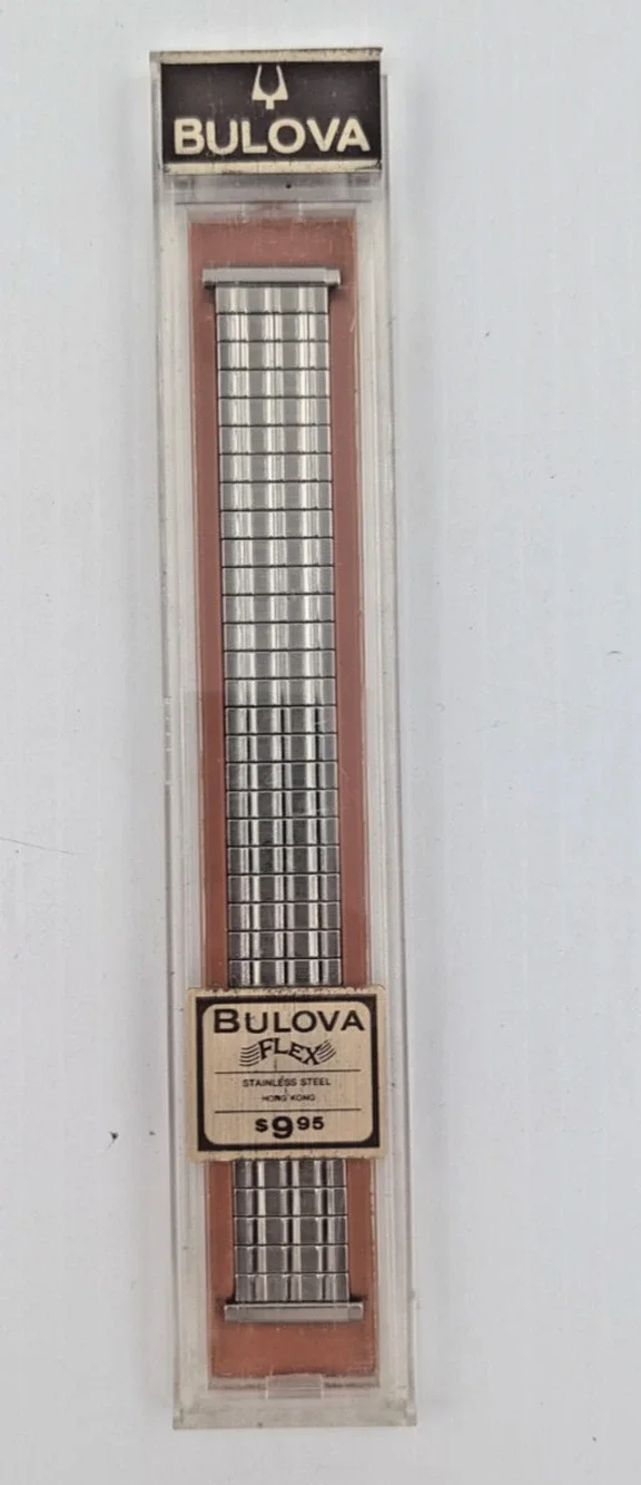 Vintage Bulova Flex Watch Mens Band Stainless Steel